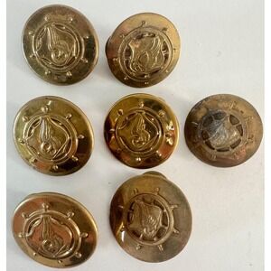 Vintage US Army Transportation Corps Wheel Insignia Metal Button Pins Lot of 7